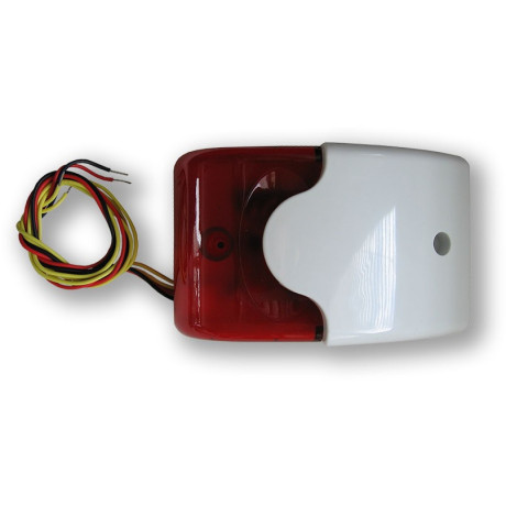 VAR-TEC SA 913TF - (0703-029) - flat piezo siren, 110dB, white plastic + flasher and TAMPER