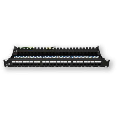 LAN-TEC - (1003-010) - PP-120 24PCB-SB/C5E Patchpanel für 19" Datenschrank, 24 Ports, CAT.5e