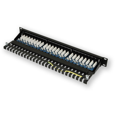 LAN-TEC - (1003-010) - PP-120 24PCB-SB/C5E patch panel for 19" data cabinet, 24 ports, CAT.5e