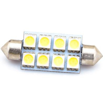 8SMD-5050 - LED auto žárovka s paticí C5W 12V, 41mm (sufit)