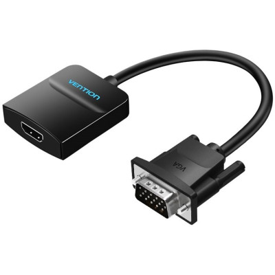 Vention VGA to HDMI Converter with Female Micro USB and Audio Port 0.15m Black - redukce