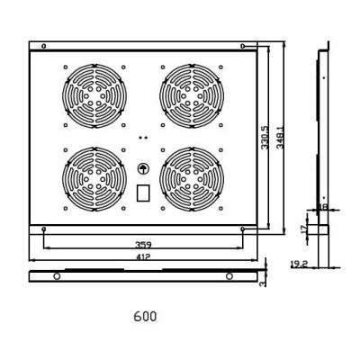 LAN-TEC FU.P600.004 ventilační jednotka, 4 ventilátory, h600