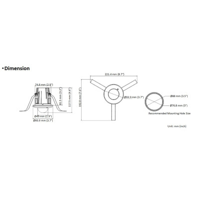 Hikvision DS-2CD2E43G2-U - (4mm) 4 Mpx, IP mini dome zápustná, f4mm, WDR 120dB, AcuSense 2.generace