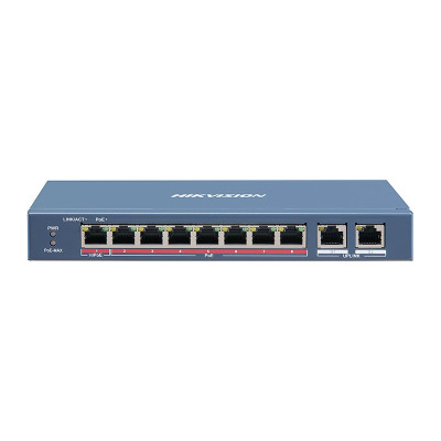 Hikvision DS-3E0310HP-E 10/7+1 PoE switch, 2x uplink 1Gbps