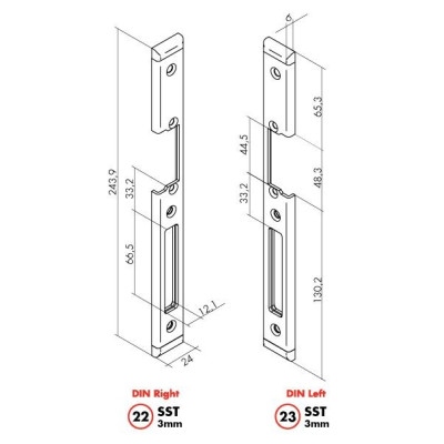 OPENERS-CLOSERS KP-PLAST-P krycí plech plastové zárubně (protiplech L22X)