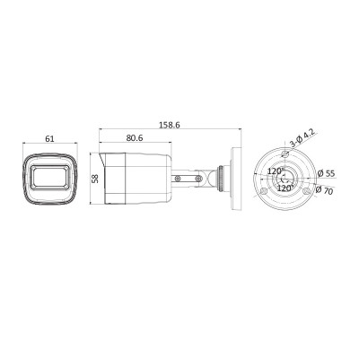 Hikvision DS-2CE16H0T-ITFS - (2.8mm) 5 Mpx, bullet kamera, f2.8mm, DWDR, EXIR 30m