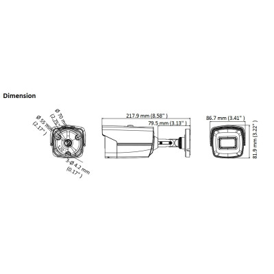 Hikvision DS-2CE16H8T-IT3F - (2.8mm) 5Mpix, 4v1 bullet kamera, 2,8mm, WDR, EXIR 60m