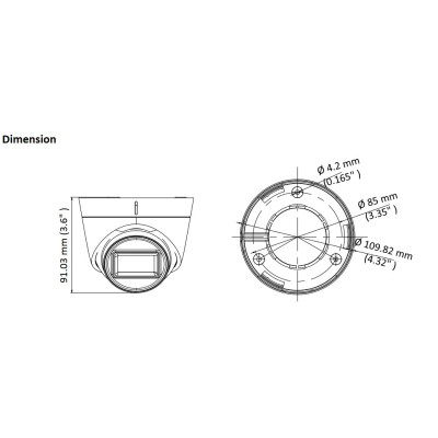 Hikvision DS-2CE78H8T-IT3F - (2.8mm) 5 MPix, dome ball kam. 4v1, 2,8mm, WDR, EXIR 60m