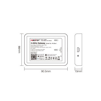 MiBoxer WL-Box1WiFi modul WL-BOX pro Mi-Light osvětlení | WIFI | 4G | ALEXA | GOOGLE |