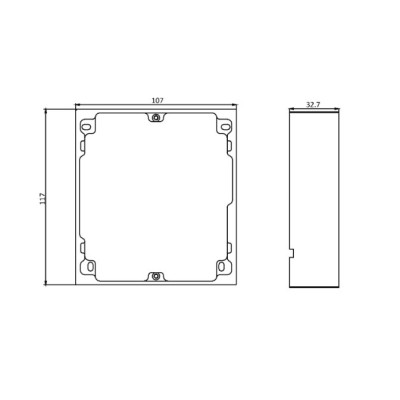 Hikvision DS-KD-ACW1/black povrchový instalační rámeček pro 1 modul, černý, 2. gen.