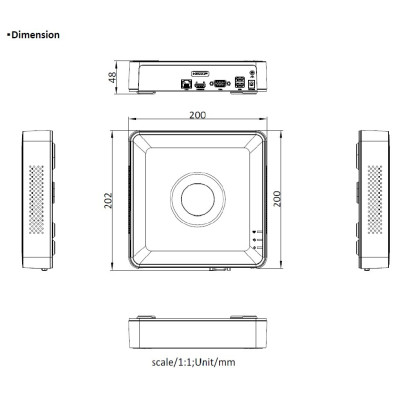 Hikvision DS-7108NI-Q1(D) - (2311-064) - 8CH, 6 Mpx, 1xHDD, 60Mb/60Mb H.265+