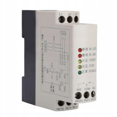 GINRI JVRD-380 - Relay for monitoring the correct sequence of phases, 3x400V 50Hz