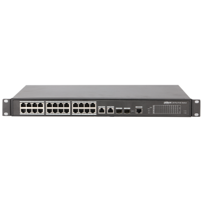 DAHUA PFS4226-24ET-360-V3 - PoE-switch 26/24, 24x PoE/2x Gb RJ/SFP combo, MNG, rackmontage