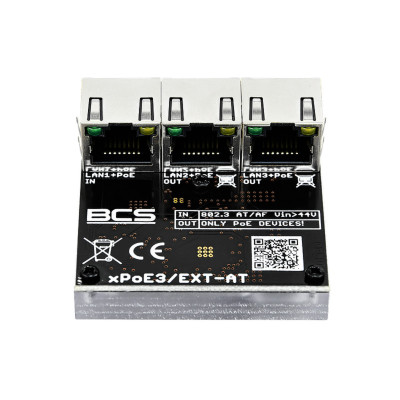 BCS - (313816) - xPoE3/EXT-AT - PoE extender 3x port 10/100 Mbps, více IP kamer na 1 UTP vodiči