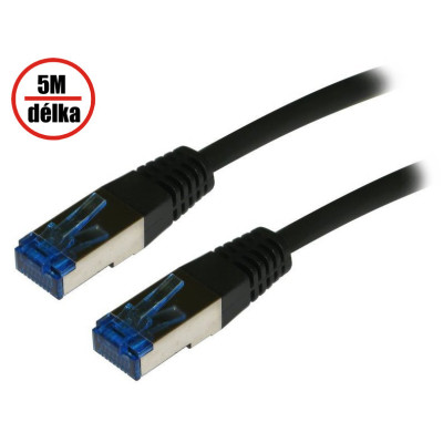 XtendLan SFTP Cat 6A 5m black - Patch cable, Cat 6A, SFTP, LSFRZH, 5m, black