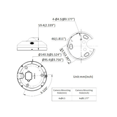 HIKVISION DS-2CD63C5G1-IVS(1,29 mm) – 12 Mpx, FISHEYE-Kamera, f1,29 mm, IR 15 m, 2x Mikrofon, Lautsprecher